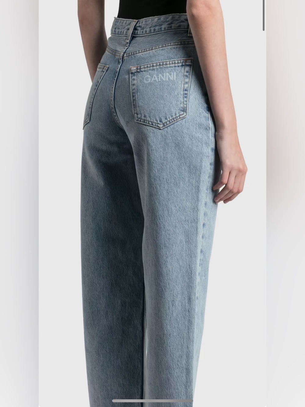 NWT GANNI jeans size 31 indigo wash classic high waisted cropped jeans F5718 - Picture 2 of 5